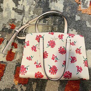 Kate Spade Perry Floral Medium Satchel - Fresh Peach